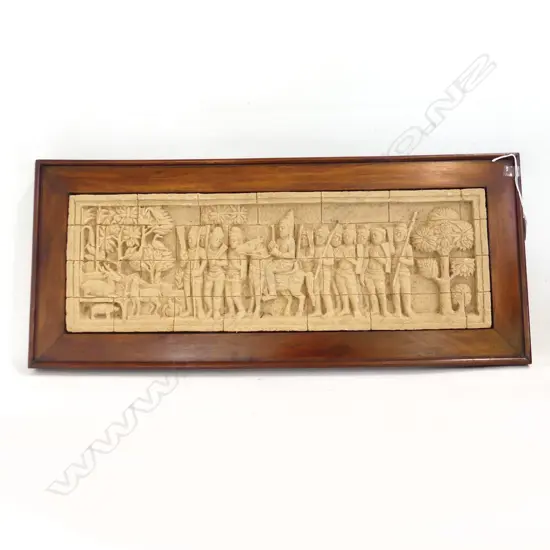 ORIENTAL FRAMED PANEL 200x600mm; BUDDHA PROCESSION