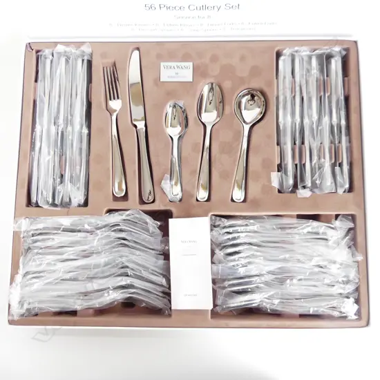VERA WANG STAINLESS 56 PCE 8 place cutlery set boxed as new