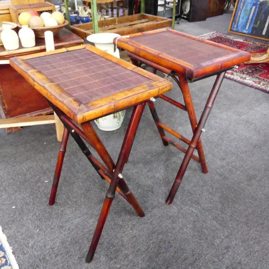 PR BAMBOO FOLDING SIDE TABLES 485x330x670mm