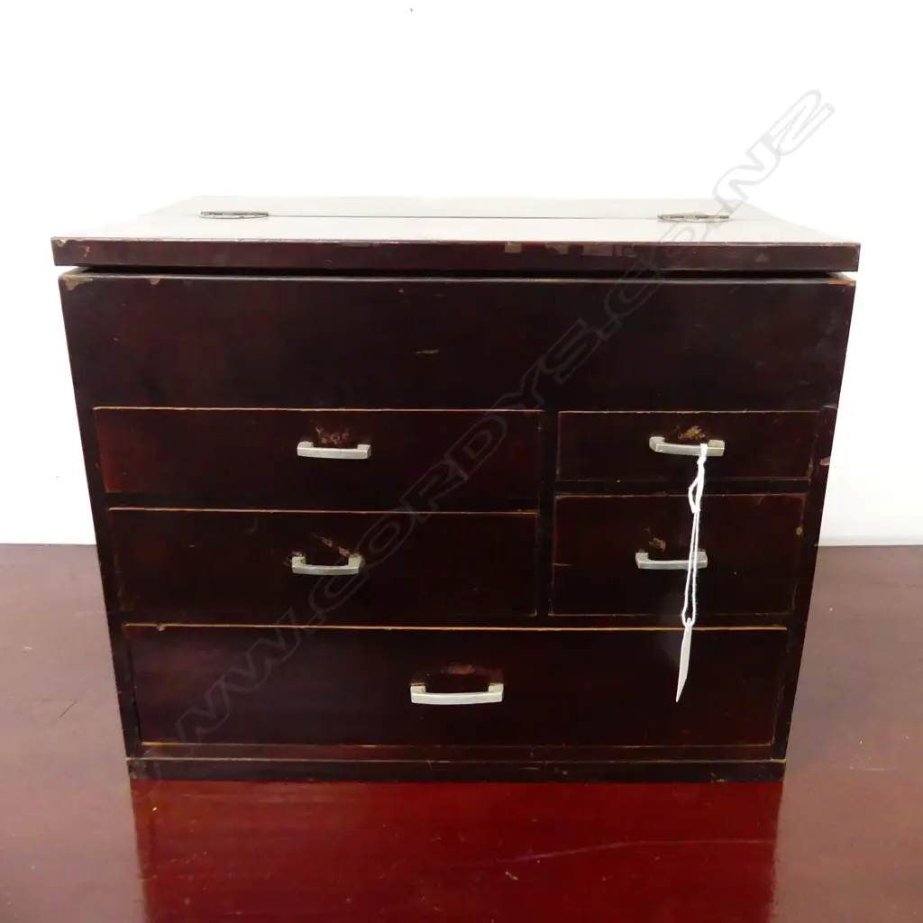 VINTAGE JAPANESE SEWING BOX H.265mm Image 1++
