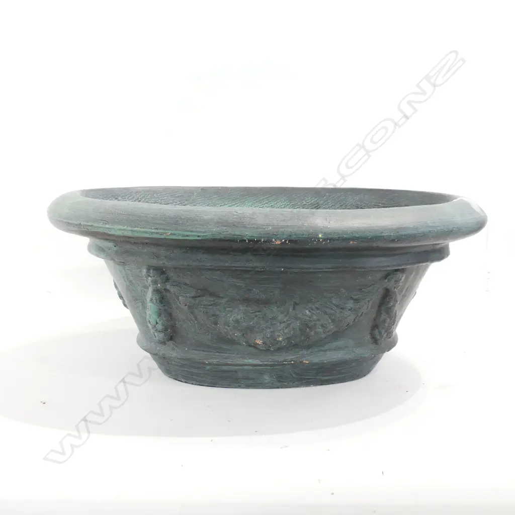 PAINTED CERAMIC OVAL PLANTER W.480mm Image 1++