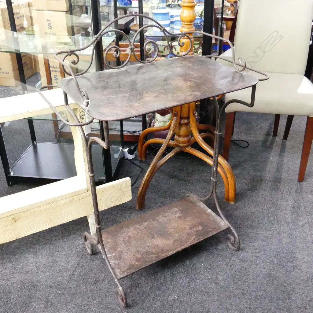 ANTIQUE FRENCH METAL WASH STAND Image 1++