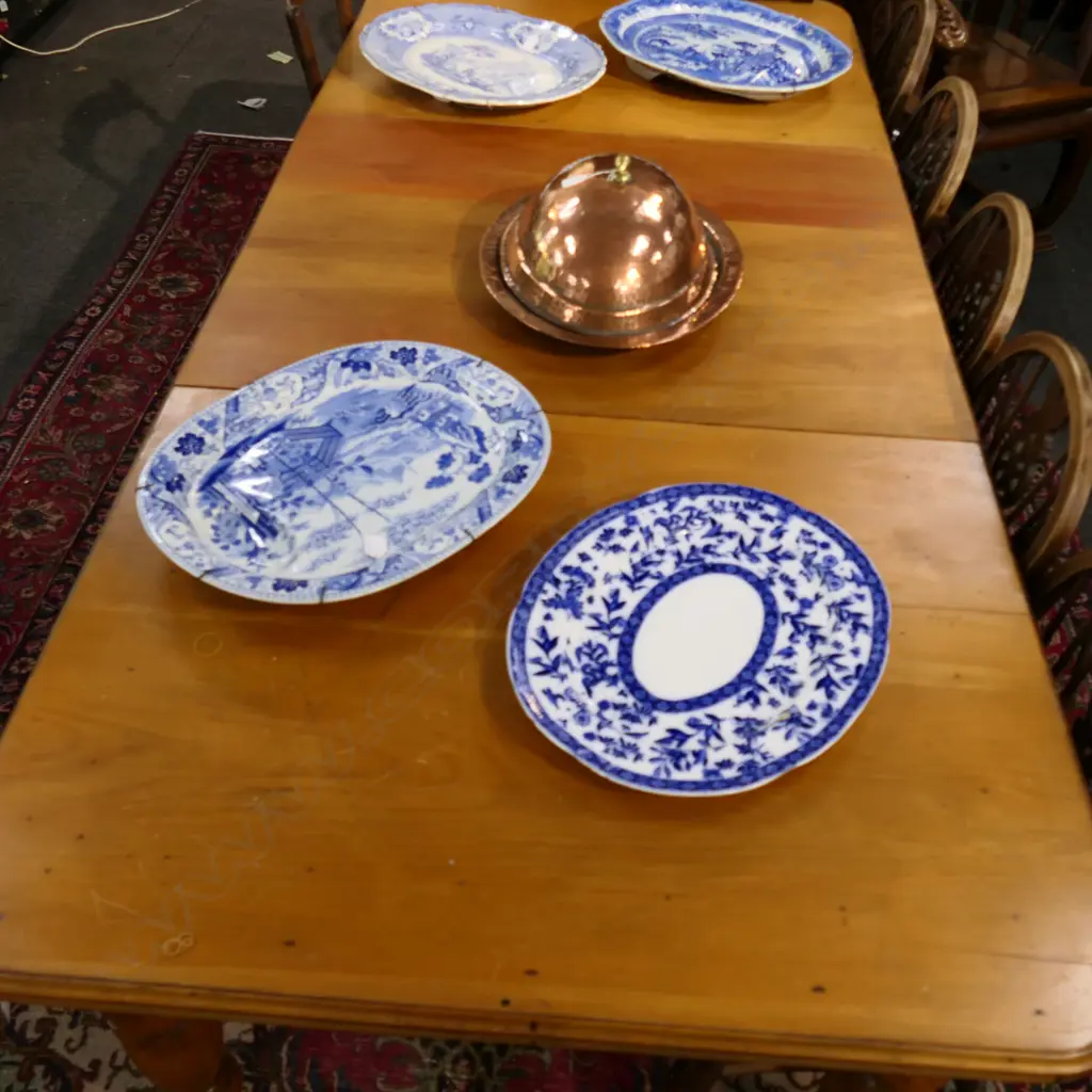 ANTIQUE COLONIAL BANQUET DINING TABLE & CRANK & LEAF 2480x1115x760mm... Image 1++