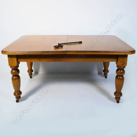 ANTIQUE COLONIAL BANQUET DINING TABLE & CRANK & LEAF 2480x1115x760mm...