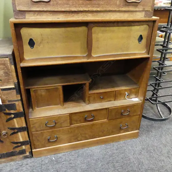 VINTAGE JAPANESE TEA CEREMONY CHEST/CABINET 4 doors & 6 drawers H.725mm
