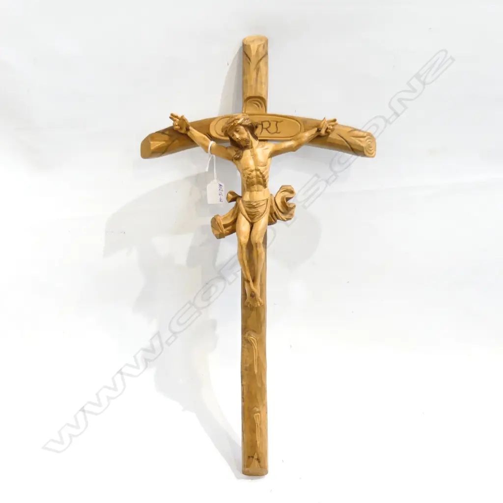 CHRIST ON THE CROSS, CARVED WOOD. H.590 x 320mm Image 1++
