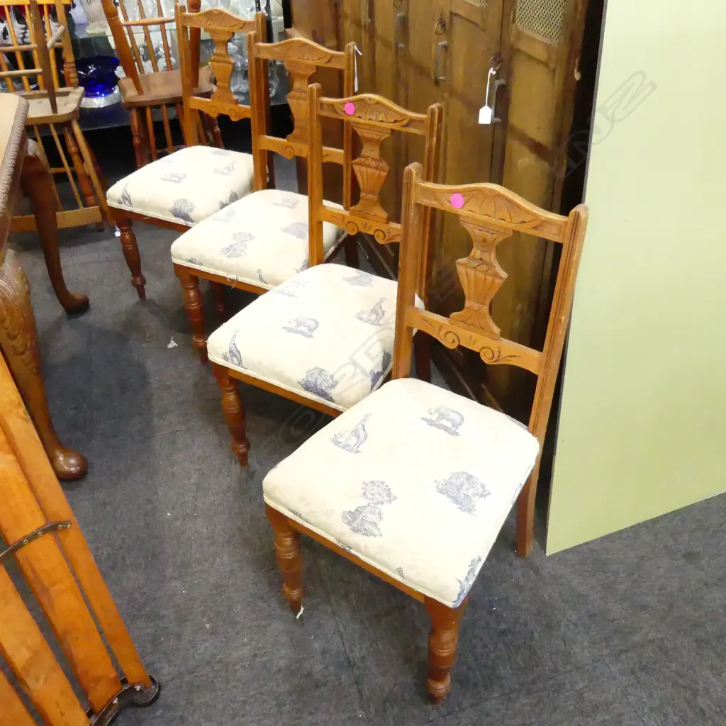 4 EDWARDIAN DINING CHAIRS Image 1++
