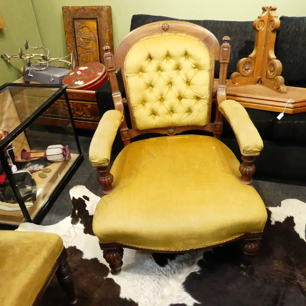 EDWARDIAN GRANDFATHER CHAIR Image 1++