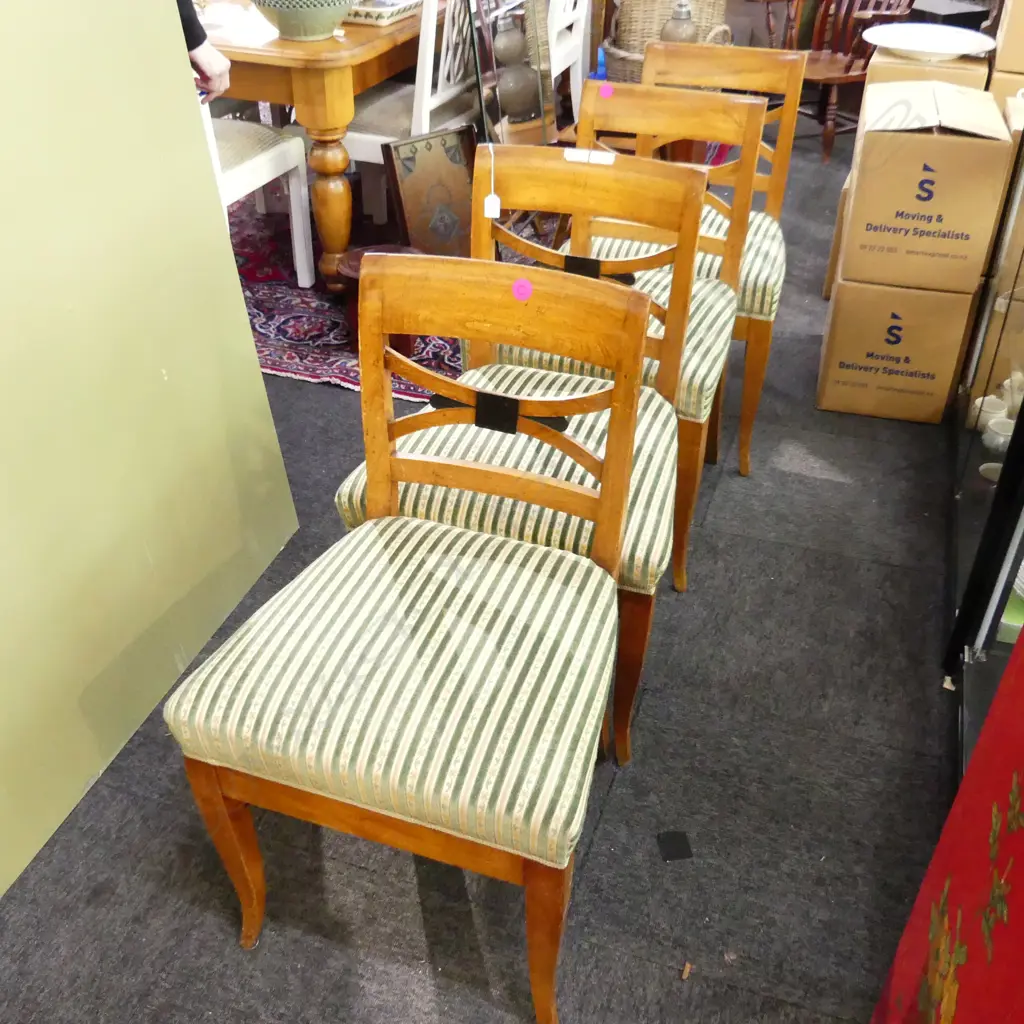 4 BIEDERMEIER BEECH DINING CHAIRS Image 1++
