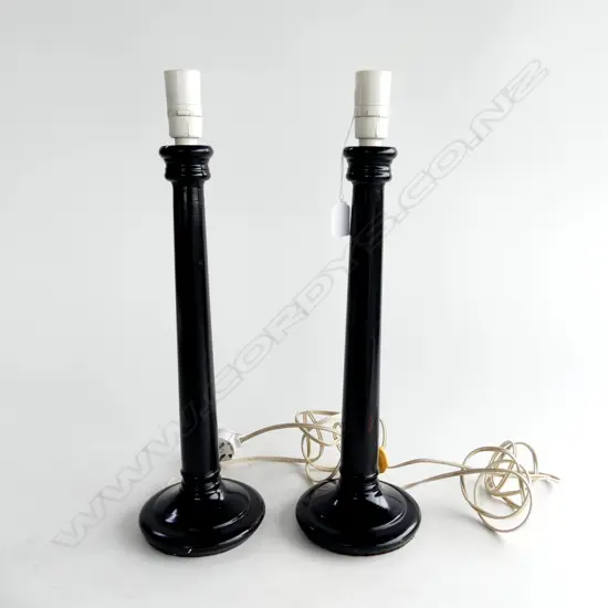 PR TALL BLACK TABLE LAMP BASES, H. 480mm