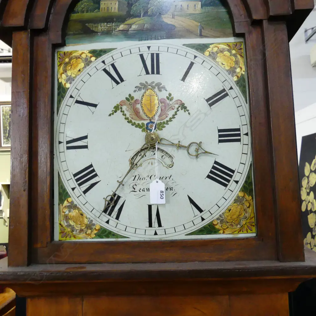 ANTIQUE 19thC GRANDFATHER CLOCK MECHANISM IN REPRODUCTION BODY H.2240mm Image 1++