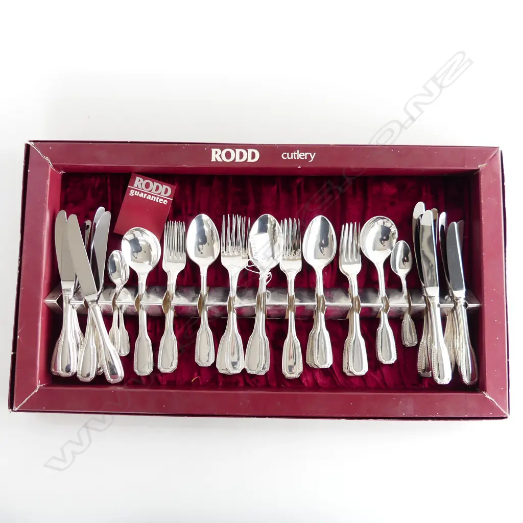 44 PIECE 6 PLACE SILVER PLATED RODD CUTLERY SET EMPRESS PATTERN UNUSED AS NEW IN BOX  Image 1++