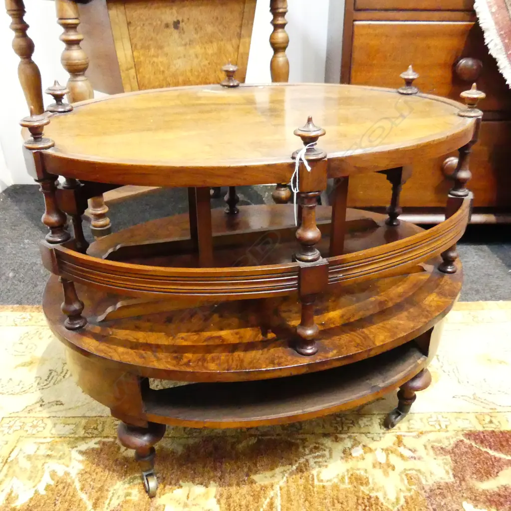 VICT WALNUT LOW CANTUBURY DRAWER MISSING H500MM DIA600MM Image 1++