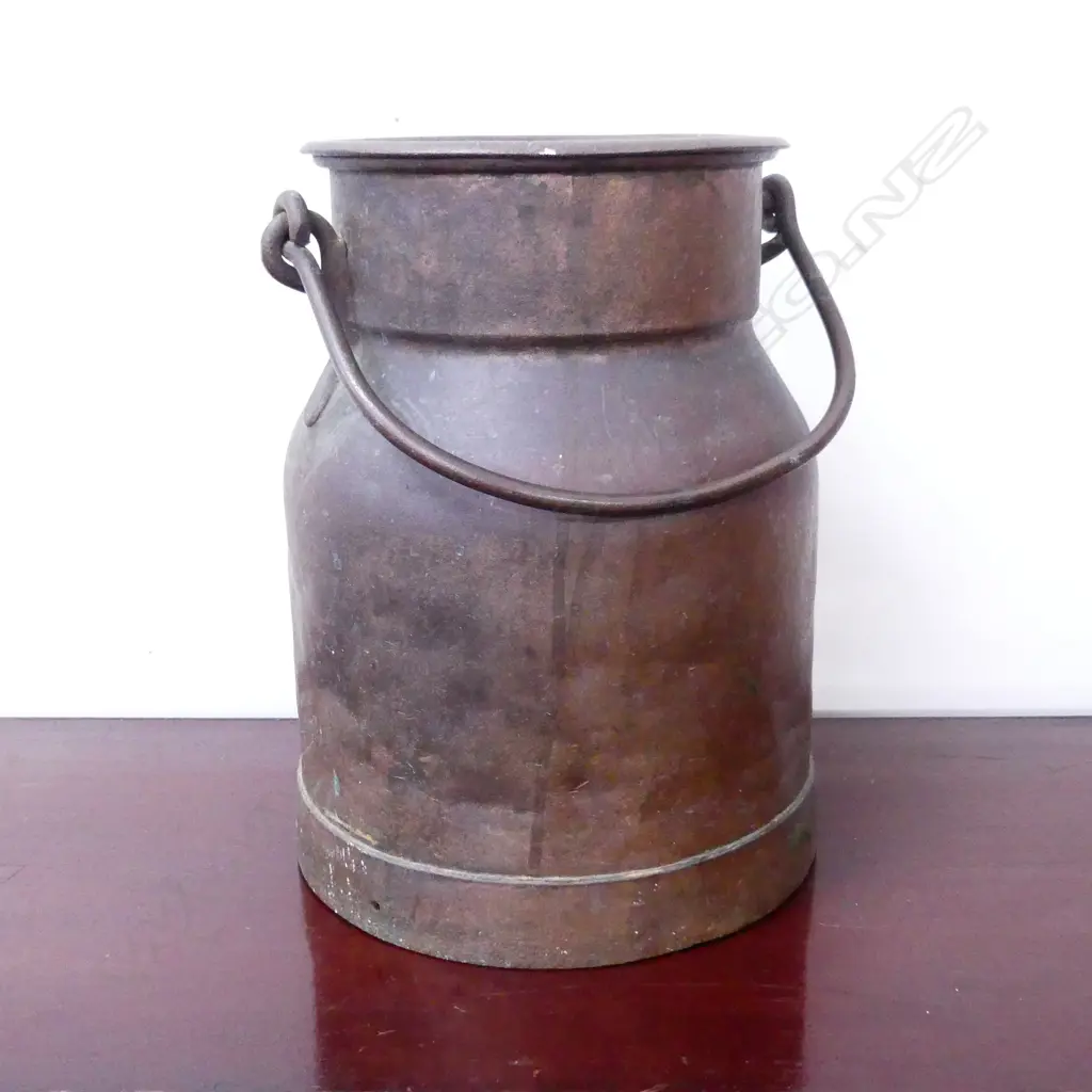 VINTAGE LIDDED MILK CAN w. SWING HANDLE H.365mm Image 1++