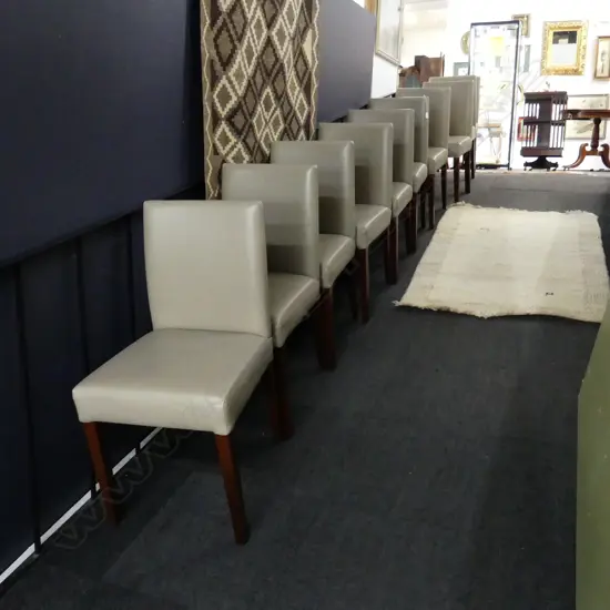 10 CONTEMPORARY LEATHER DINING CHAIRS