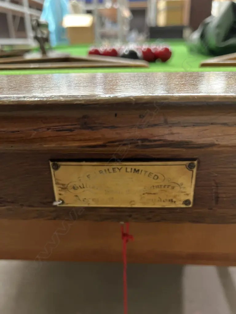 A FULL SIZED 100 YEAR-OLD SOLID OAK RILEY SNOOKER TABLE IN VERY GOOD CONDITION.... Image 1++