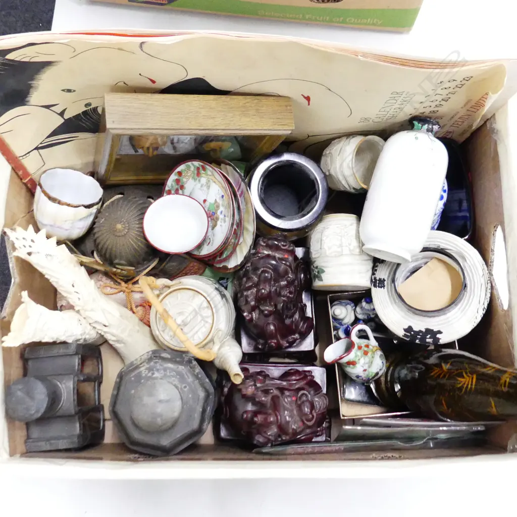 BOX LOT ASST. ORIENTAL ITEMS Image 1++