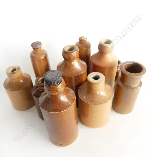 11 ASST. SALT GLAZED BOTTLES H.180mm