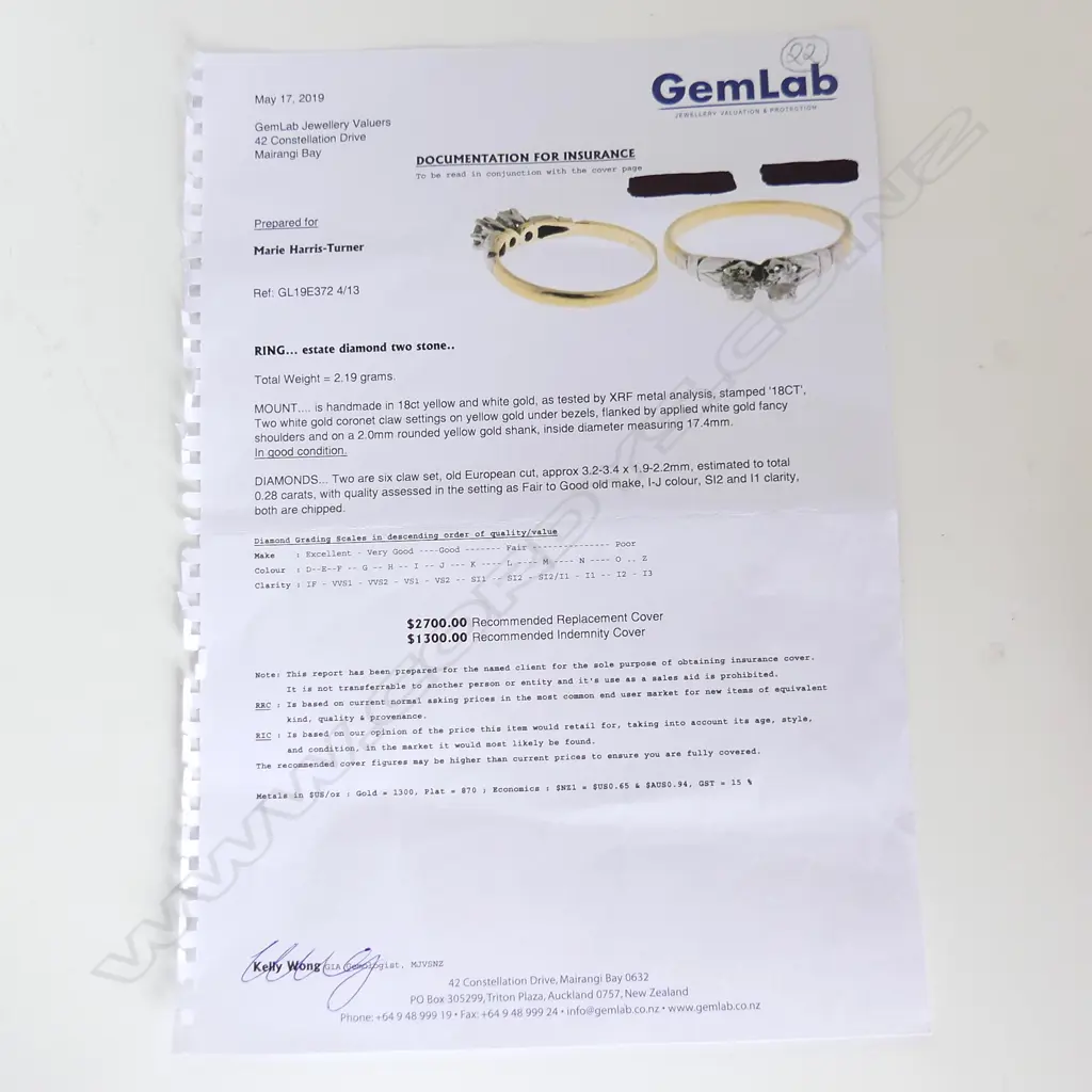 18CT DOUBLE DIAMOND RING 2.2 GRAMS w. 2019 VALUATION Image 1++