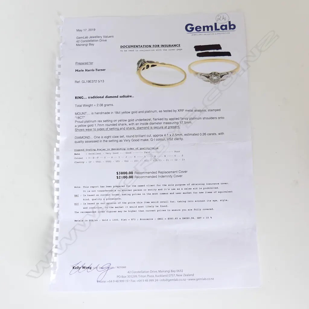 18CT DIAMOND RING 2.1 GRAMS w. 2019 VALUATION Image 1++