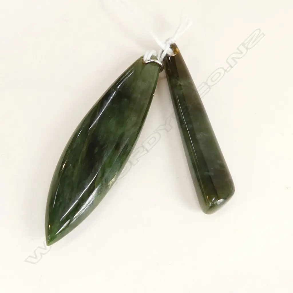 2 NZ POUNAMU PENDANTS Image 1++