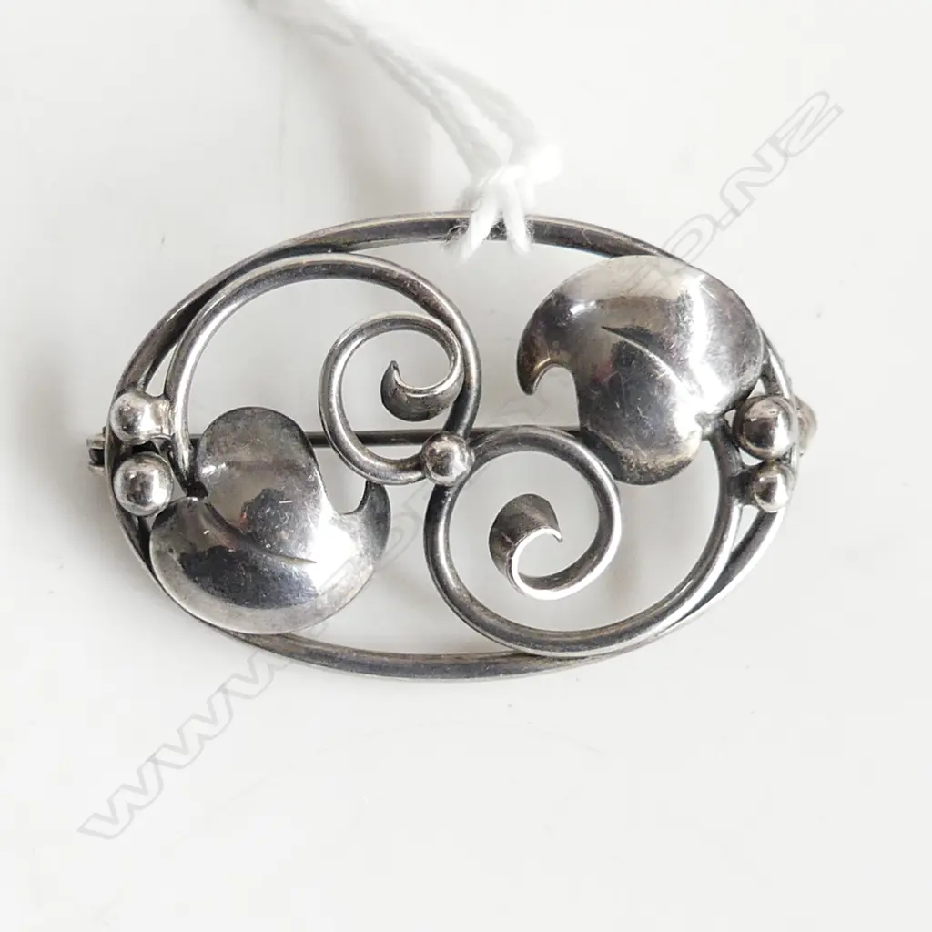 DANISH SILVER BROOCH . S. Chr. Fogh, Copenhagen, Denmark, circa 1960 Image 1++