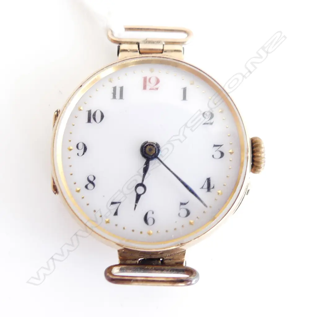 9CT GOLD LADYS SWISS  WRIST WATCH NO STRAP Image 1++