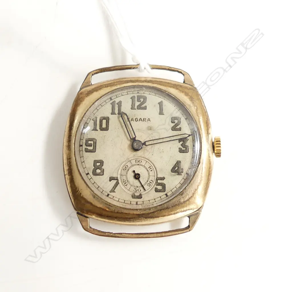 1920'S GENTS 'SAGARA' ROLLED GOLD WRISTWATCH RUNNING Image 1++