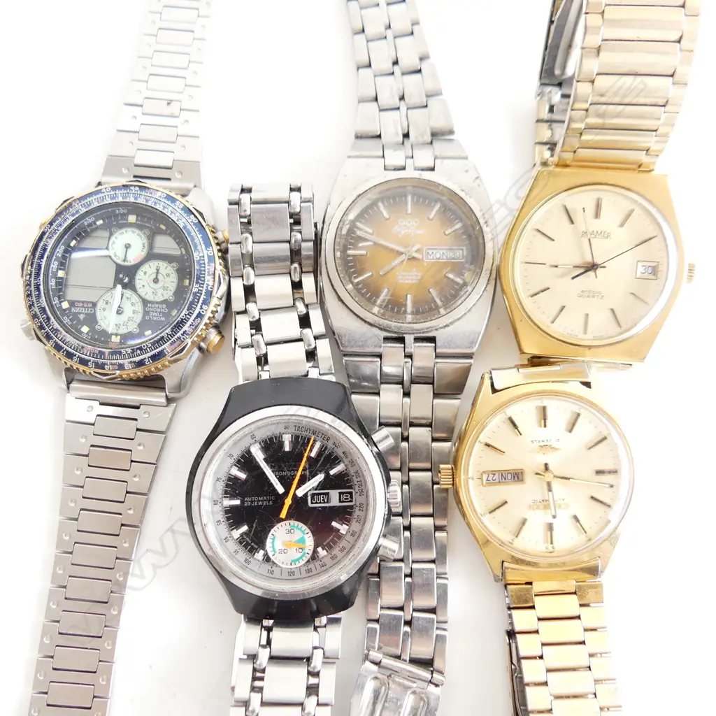 LOT 3 CITIZEN MENS WRIST WATCHES 1 ROAMER & 1 OLYMPIC MENS WRISTWATCHES Image 1++