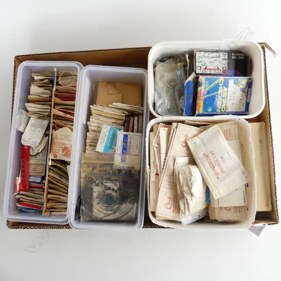 TRAY OF WATCH MAKERS PARTS & EXTRAS