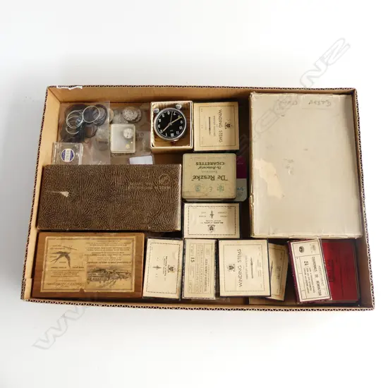 TRAY OF WATCH MAKERS PARTS & EXTRAS