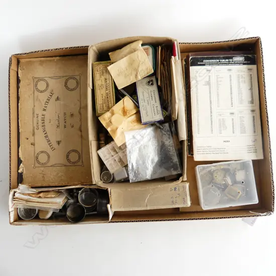 TRAY OF WATCH MAKERS PARTS & EXTRAS