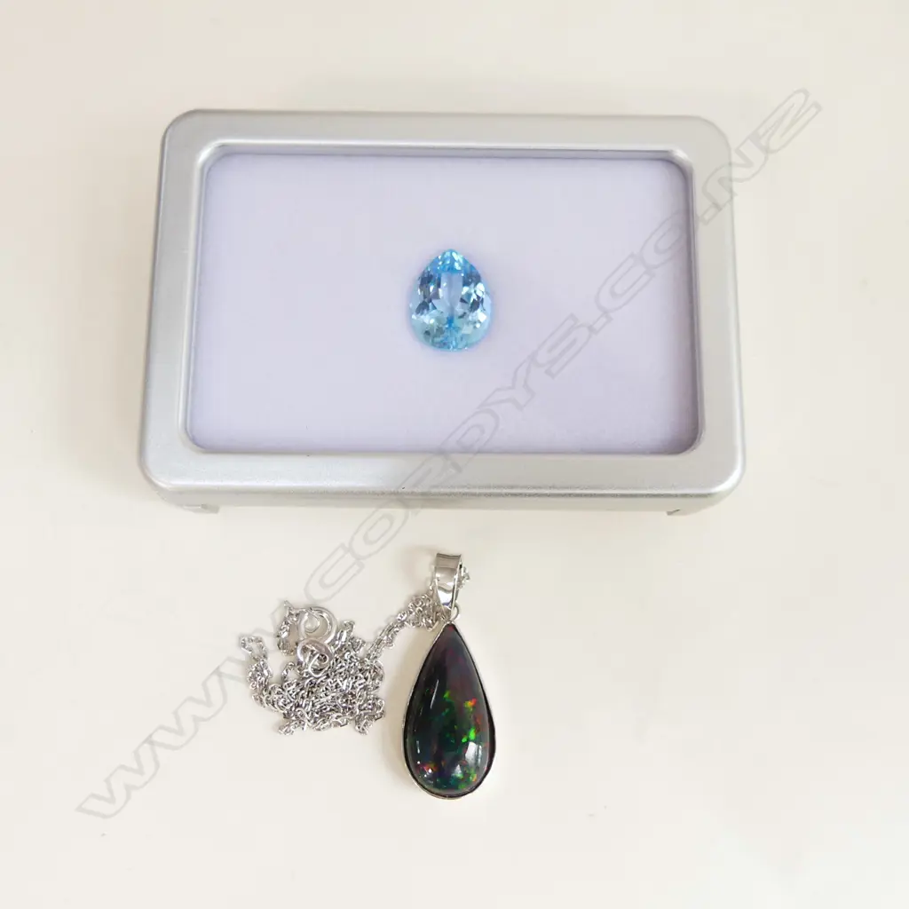 2 GEMSTONES; OPAL & TOPAZ w. AIG REPORTS Image 1++