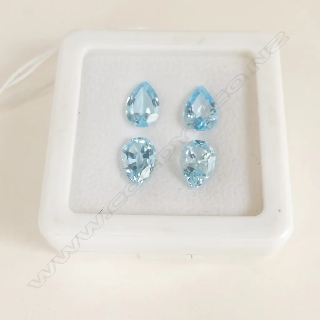 BLUE TOPAZ PEAR DROP SHAPE 12X 8   4= 14.64CT Image 1++