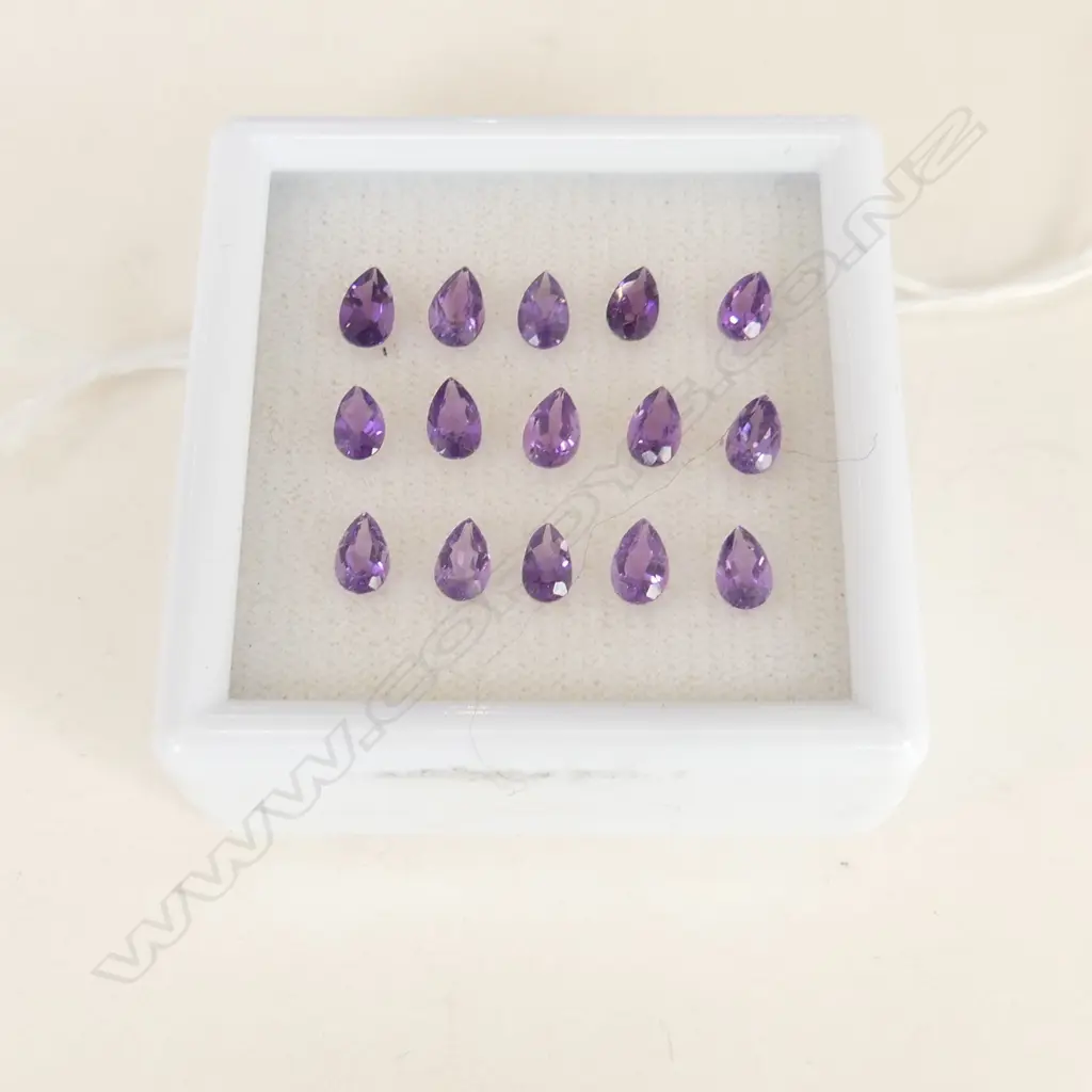 AMETHYST PEAR SHAPES 5X3 15=2.90CT Image 1++