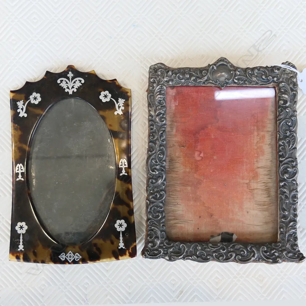 2 PHOTO FRAMES; STG SILVER & TORTOISESHELL Image 1++