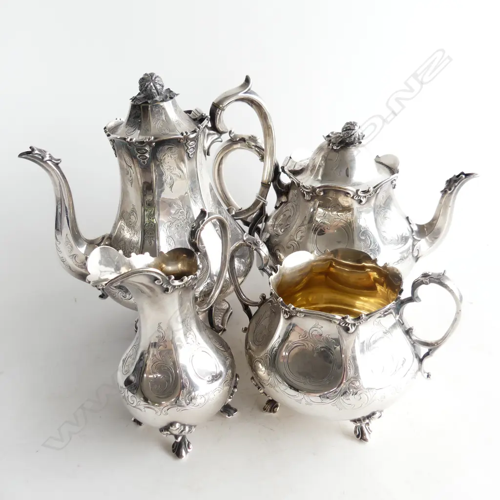 4 PCE SILVER PLATE TEA / COFFEE SET Image 1++