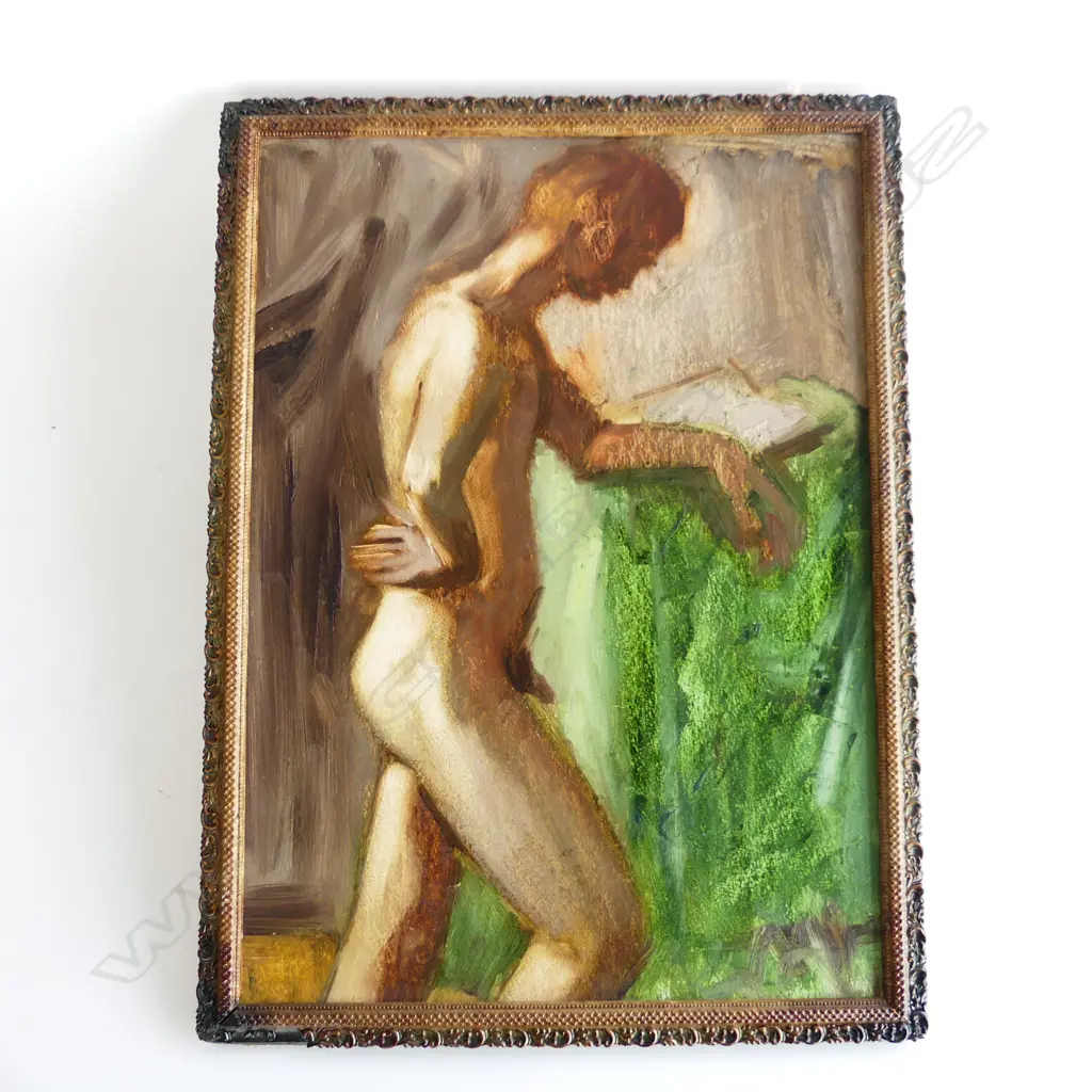 CHARLES ROSE, MALE NUDE, OIL ON BOARD, 550 X 400mm Image 1++