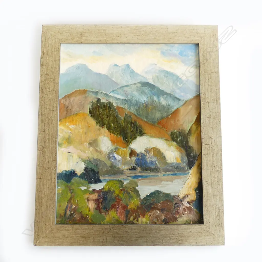 JEAN CORMACK, MOUNTAIN LANDSCAPE, OIL ON BOARD, 495 X 390mm Image 1++