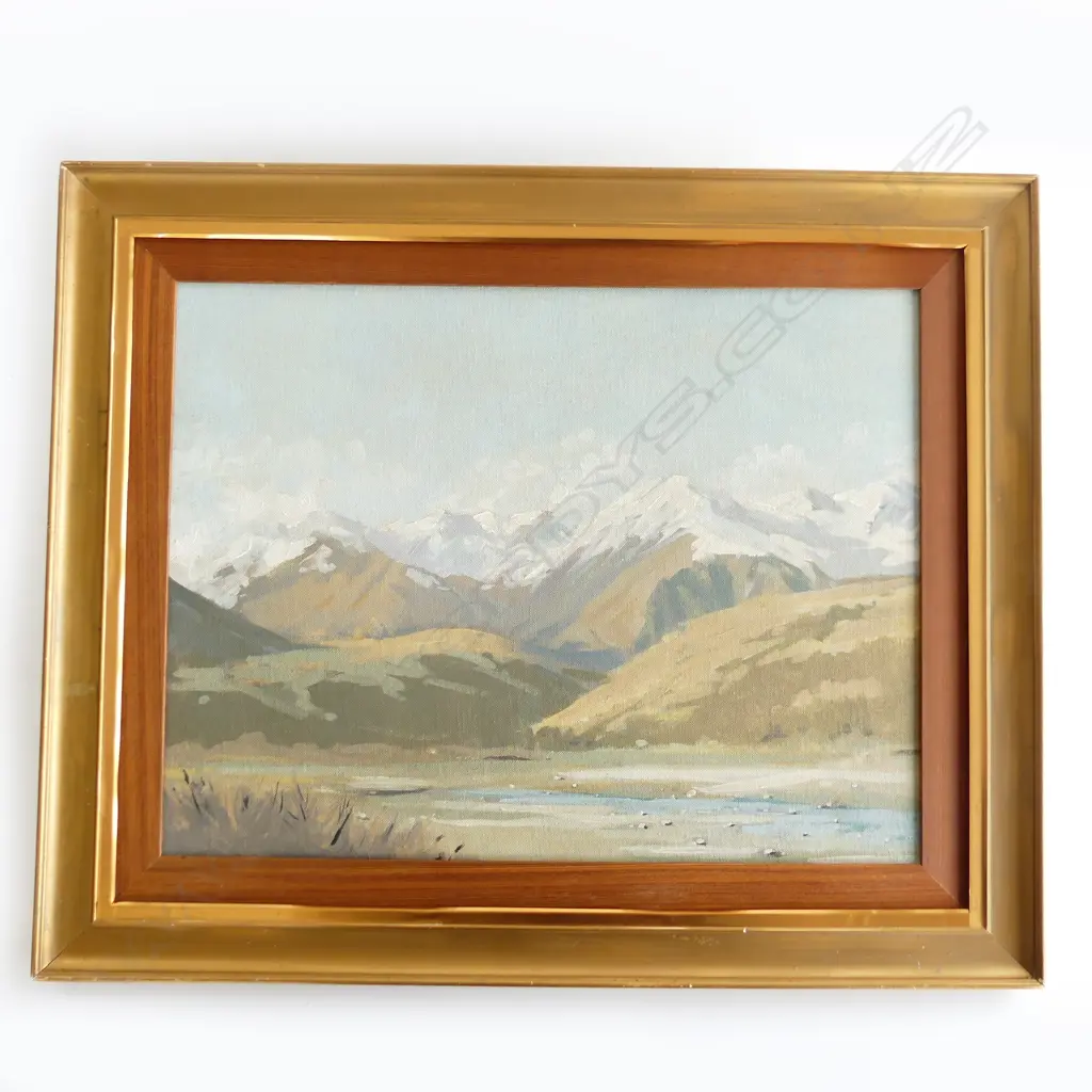 MOUNTAIN LANDSCAPE, OIL ON BOARD, ARTIST UNKNOWN, 335 X 440mm Image 1++