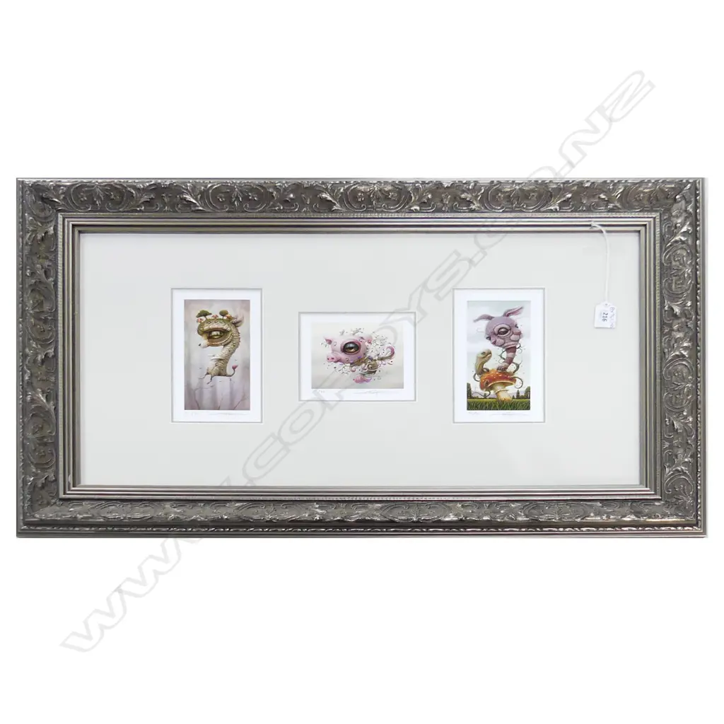 NAOTO HATTORI (JAPAN b.1975) 3 PRINTS FRAMED TOGETHER (ED. OF 30) 510x800mm overall size... Image 1++