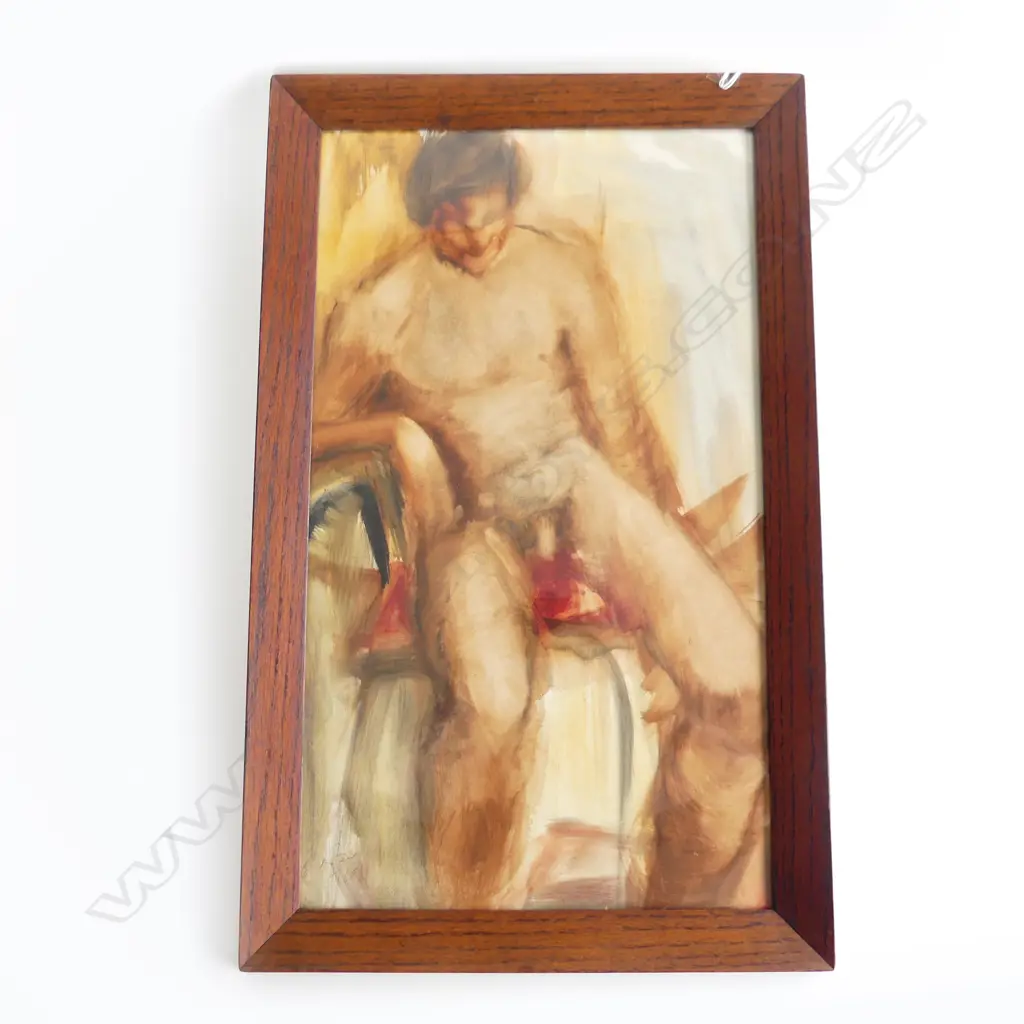CHARLES ROSE, MALE NUDE, OIL ON BOARD, UNSIGNED, 545 X 315mm Image 1++