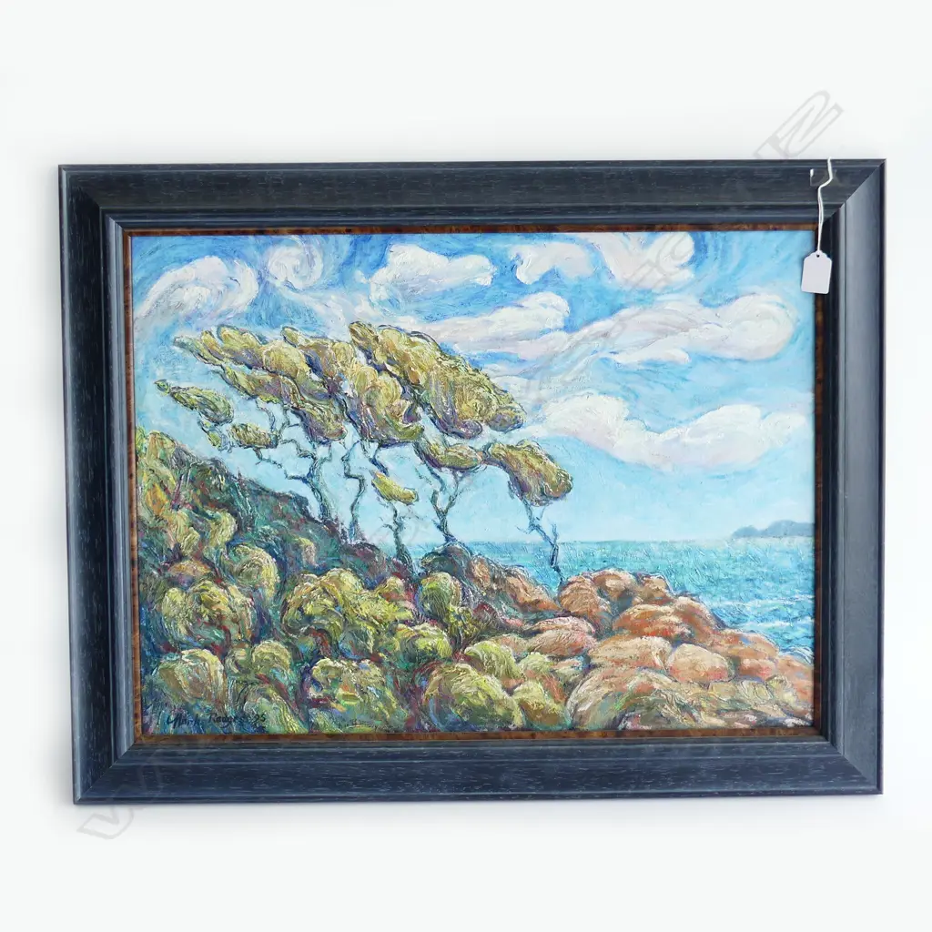 OIL NORTHLAND COAST SIGNED MARK RODGERS H570 L720MM Image 1++