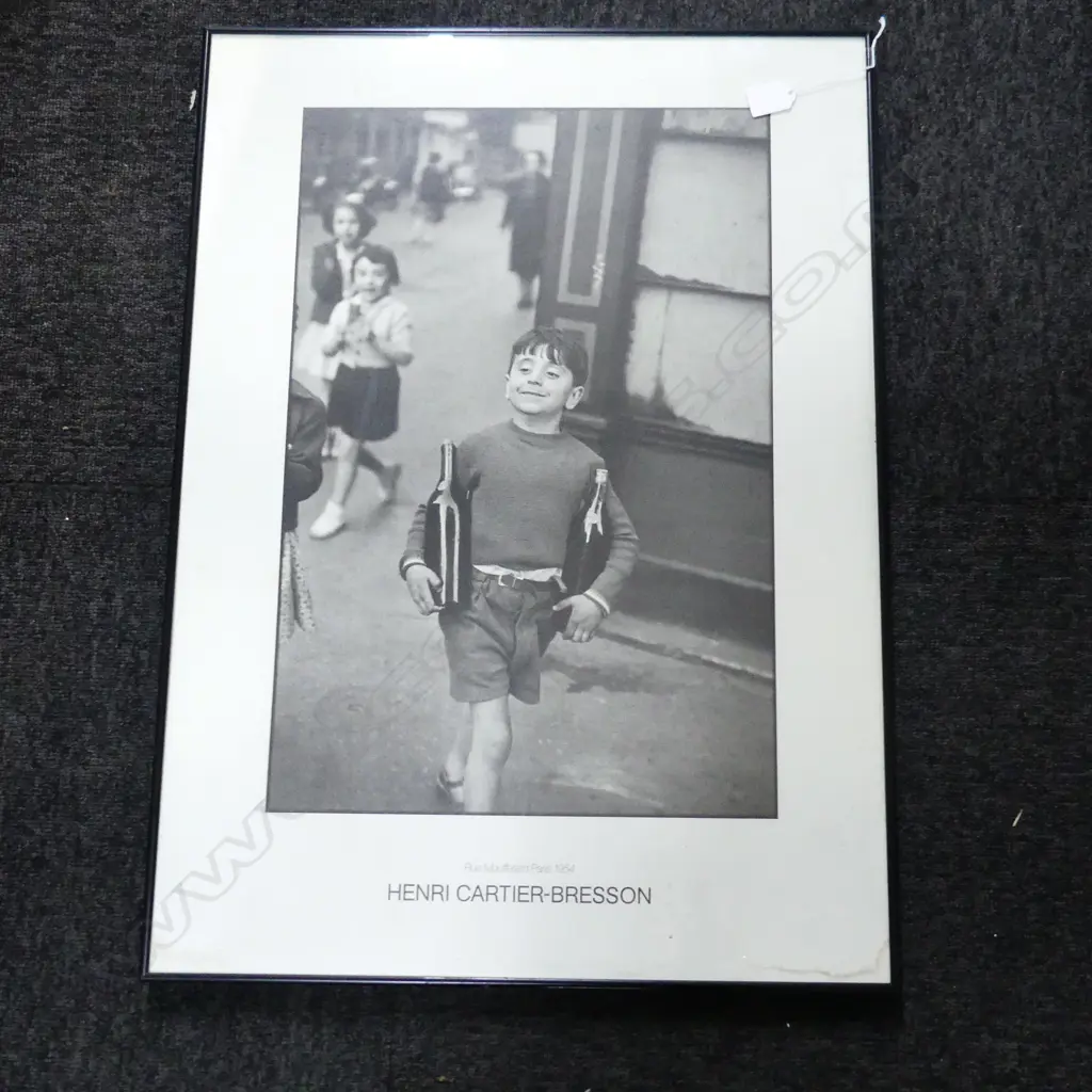 2 LG PRINTS; WILLIAM BARAK 'ABORIGINAL FIGURES IN POSSUM SKIN COATS' & HENRI CARTIER-BRESSON, BOY, PARIS 1954 695x505mm Image 1++