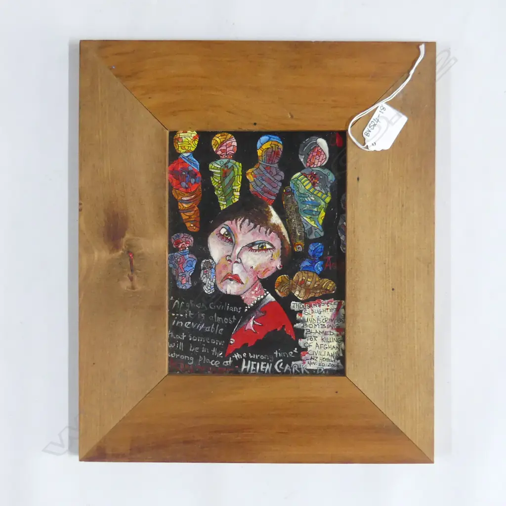 ALAN TAYLOR, HELEN CLARK PAINTING, OIL ON BOARD, SIGNED & DATED 2001 TO VERSO,190 x 140mm Image 1++