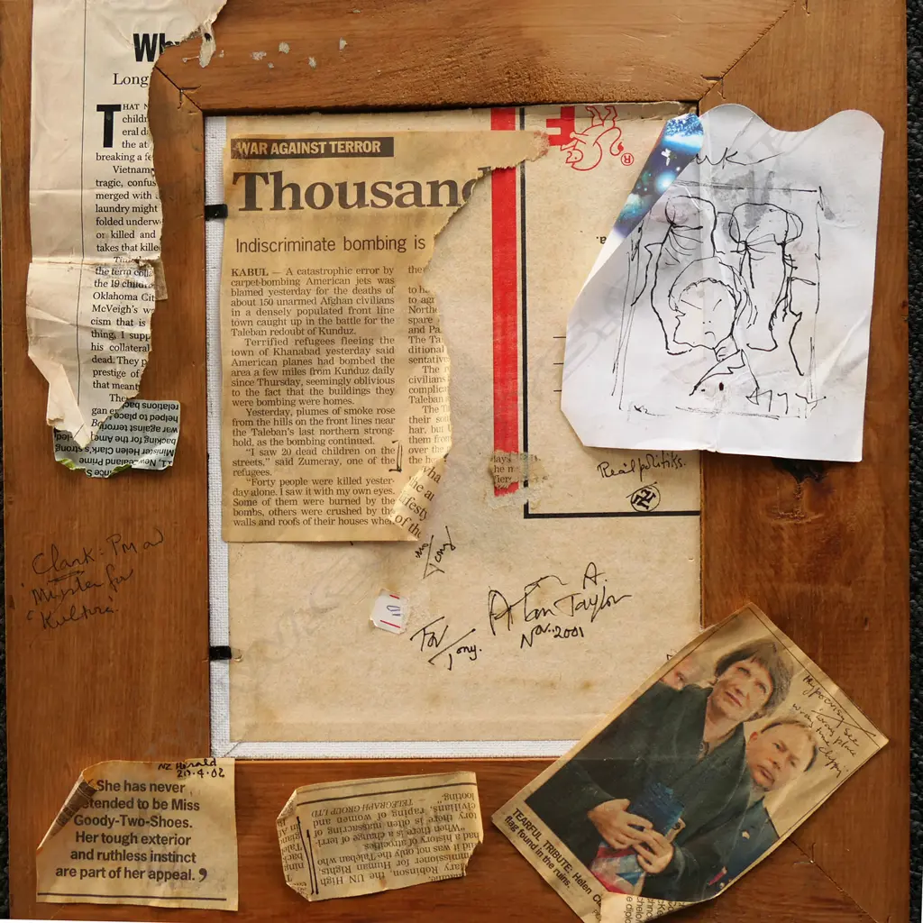 ALAN TAYLOR, HELEN CLARK PAINTING, OIL ON BOARD, SIGNED & DATED 2001 TO VERSO,190 x 140mm Image 1++