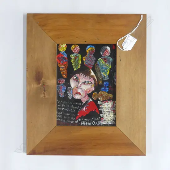 ALAN TAYLOR, HELEN CLARK PAINTING, OIL ON BOARD, SIGNED & DATED 2001 TO VERSO,190 x 140mm