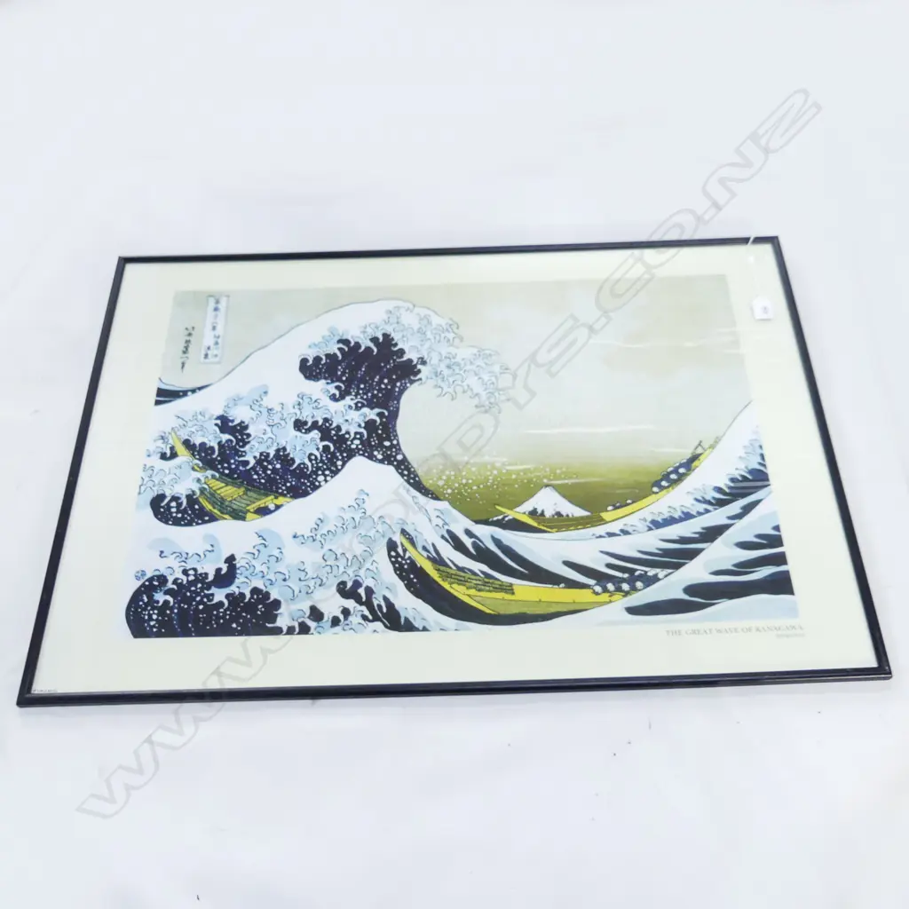 LG JAPANESE HOKUSAI PRINT; GREAT WAVE OF KANAGAWA 625x930mm overall  Image 1++