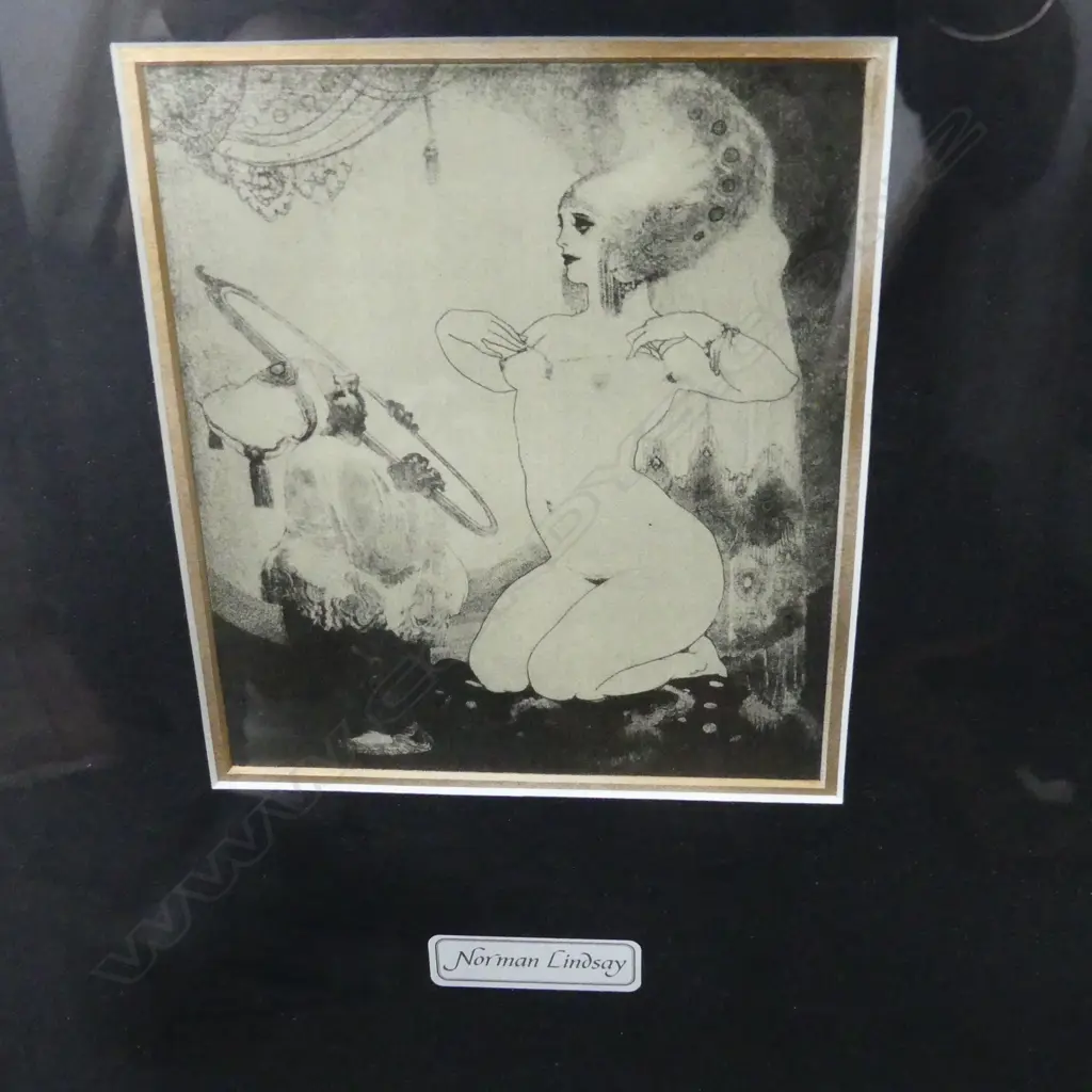 PR NORMAN LINDSAY PRINTS 155x130mm IN LG ORNATE FRAMES 725x620mm Image 1++