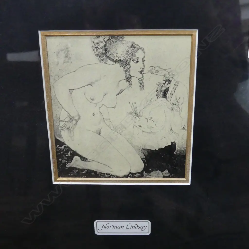 PR NORMAN LINDSAY PRINTS 155x130mm IN LG ORNATE FRAMES 725x620mm Image 1++